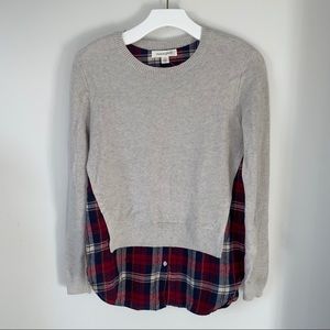 Treasure and Bond Plaid Detailed Sweater